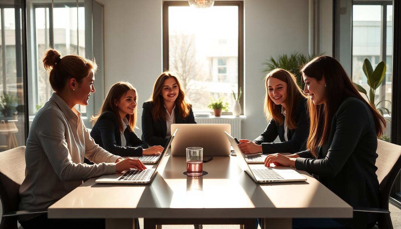 Team meeting in a bright modern office